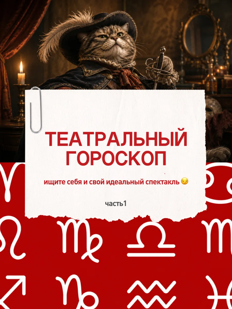 Театральный гороскоп. Часть 1

Нашли свой знак зодиака? 🤪