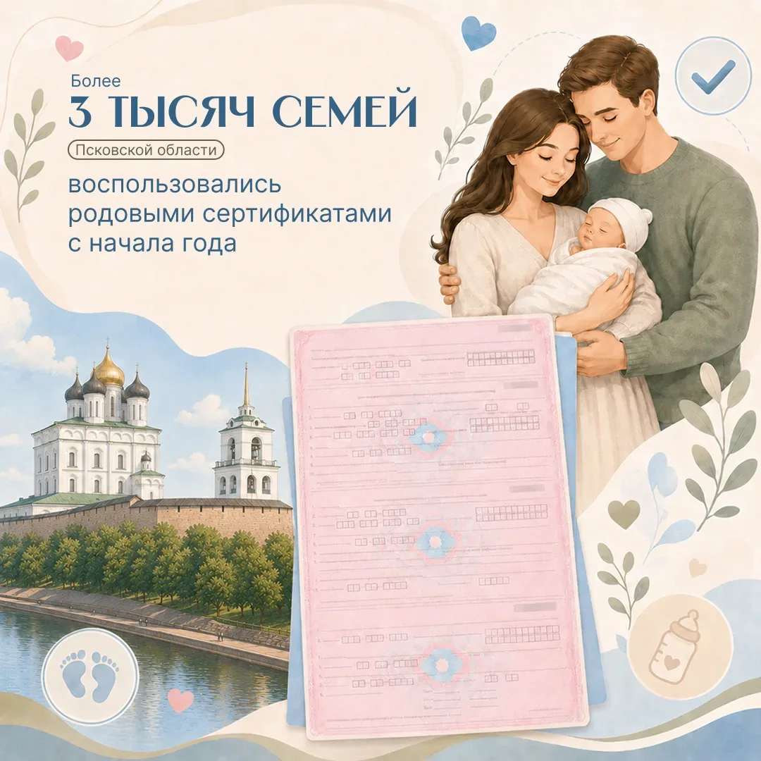 С начала 2026 года услуги по родовым сертификатам получили 3 176 женщин и новорождённых Псковской об