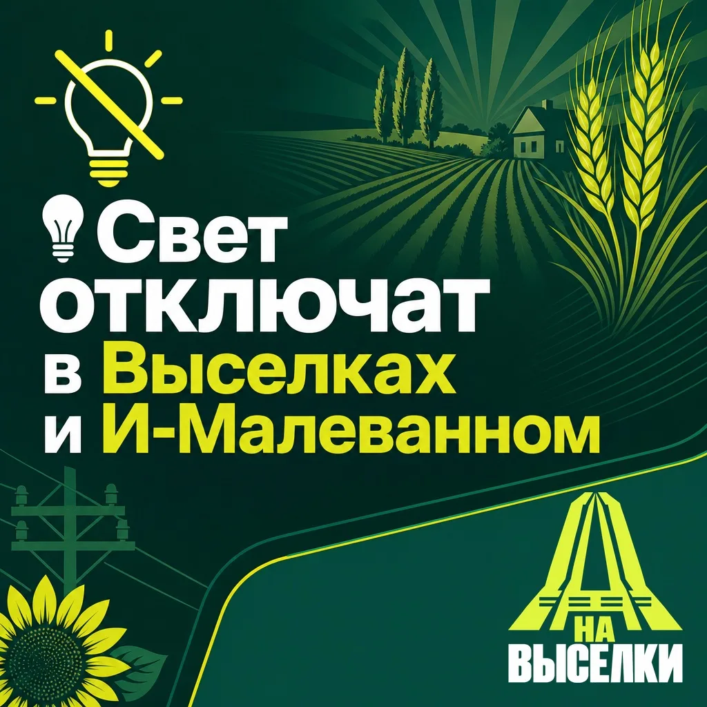 💡 Свет отключат в Выселках и И-Малеванном