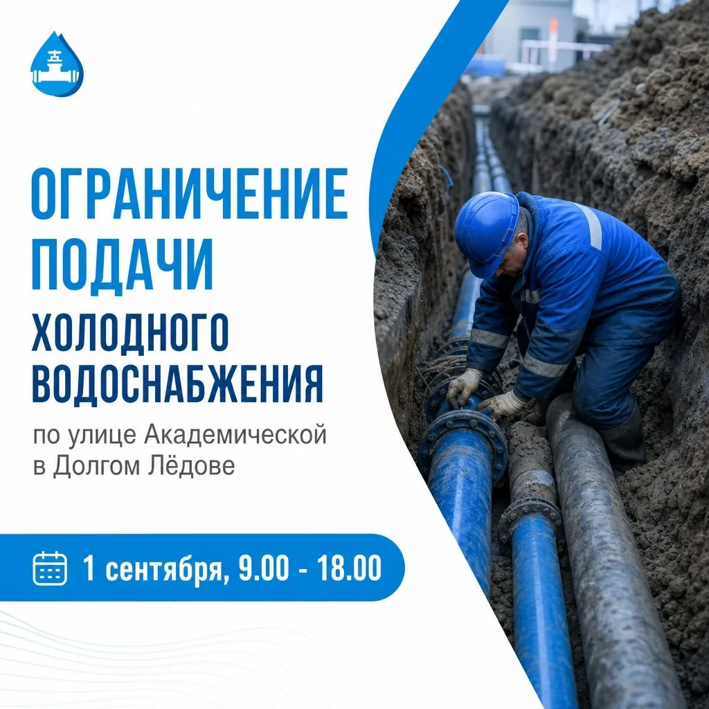 Ограничение водоснабжения по улице Академическая в Долгом Лёдове 1 сентября