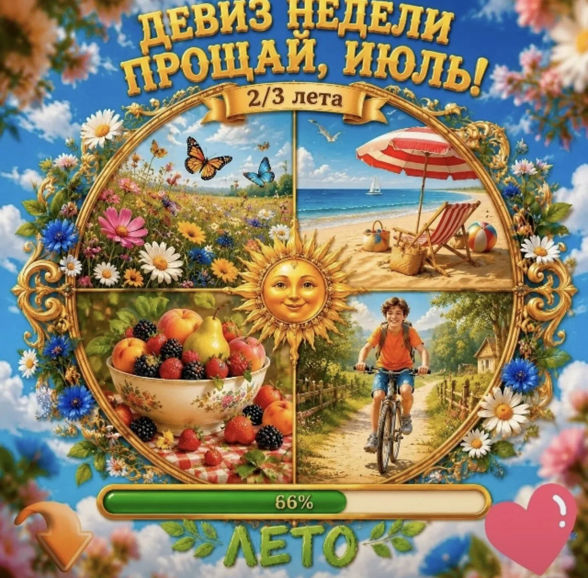 ❤️💙🤍 ДЕВИЗ НЕДЕЛИ! 🎉

 👋 Привет-привет, наши дорогие подписчики! 🤩

 ☀️ Ну что, друзья? Июль ув