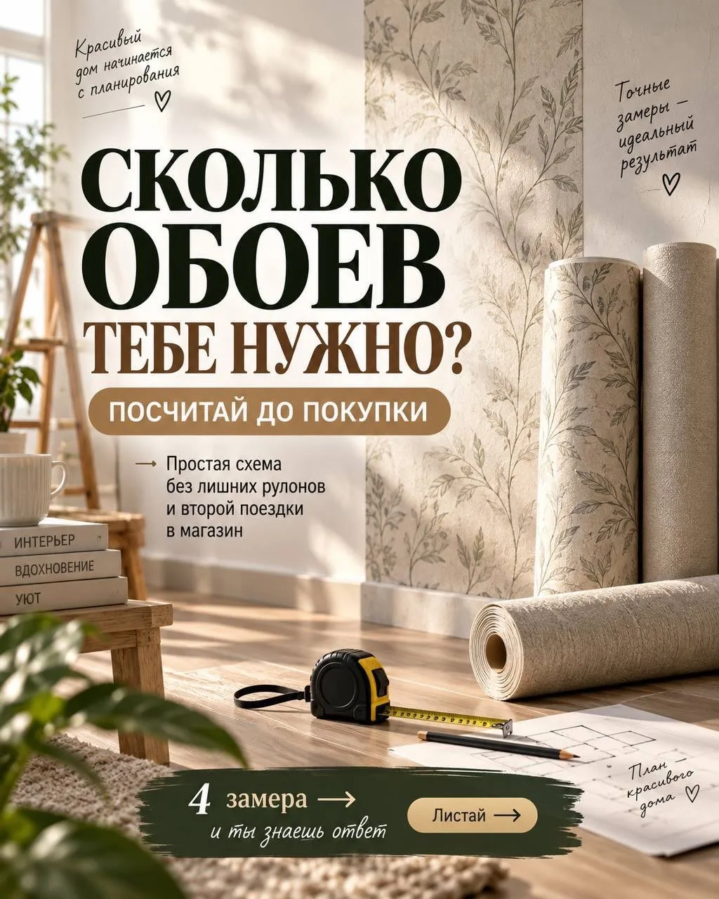 🧮Сколько рулонов обоев покупать?
