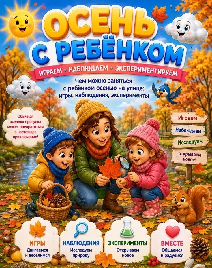 Осень — это не унылая пора, а настоящий калейдоскоп для совместных открытий. Когда спад...