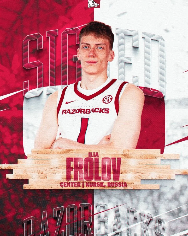 Илья Фролов официально подписал контракт с Arkansas Razorbacks 🐗