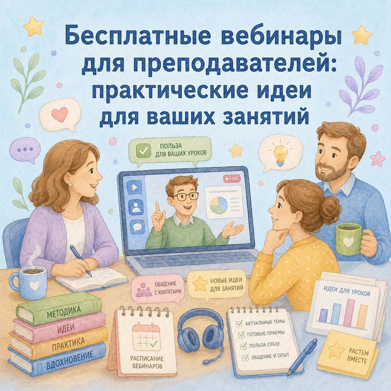 Бесплатные вебинары для преподавателей: практические идеи для ваших занятий 🎓