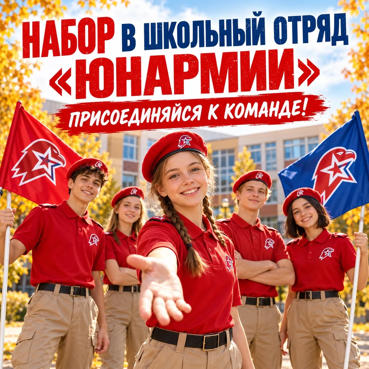 🇷🇺 Открыт набор в школьный отряд «Юнармии»!