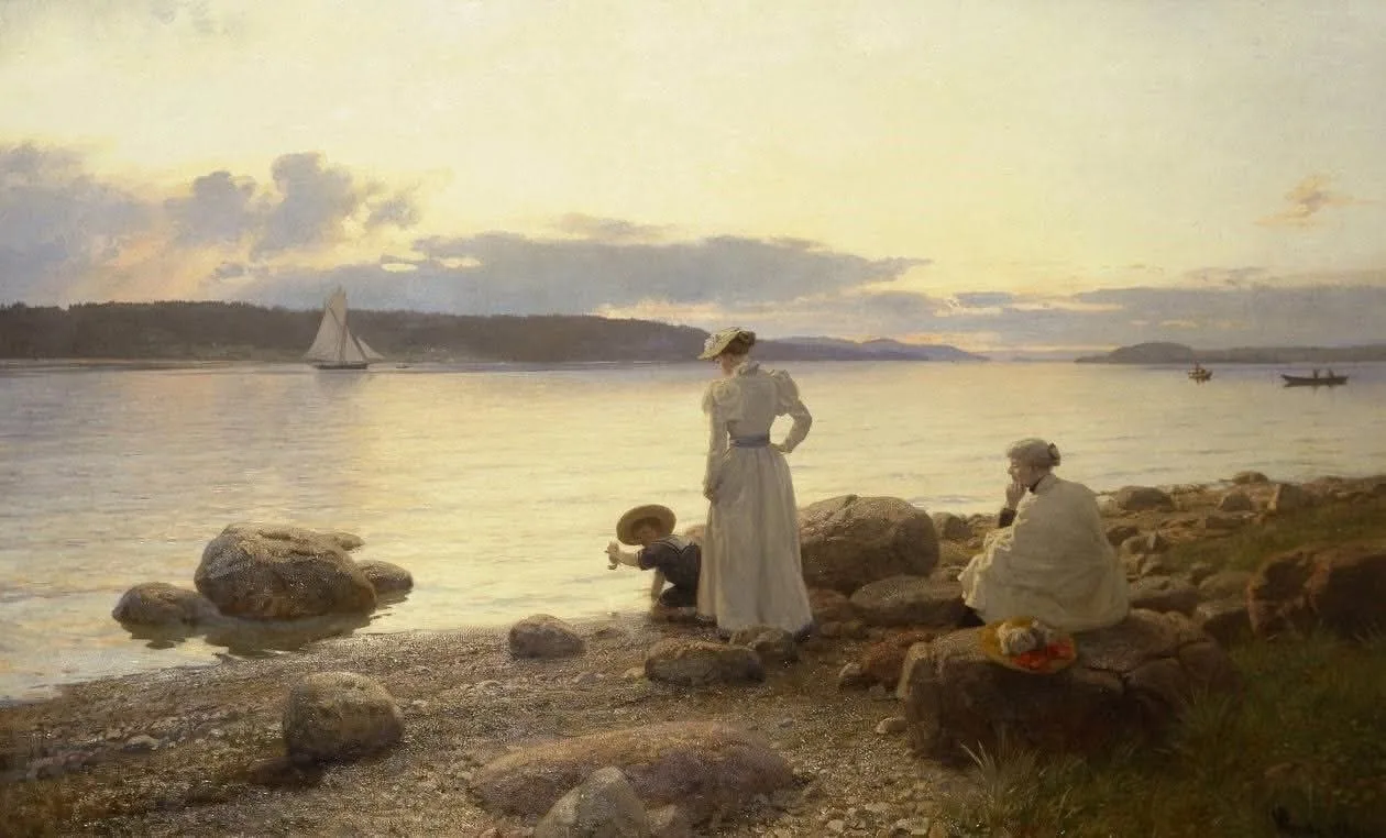 "Вечер летнего солнцестояния в Осло-фьорде" (Midsummer Eve at the Oslofjord), 1898 г.