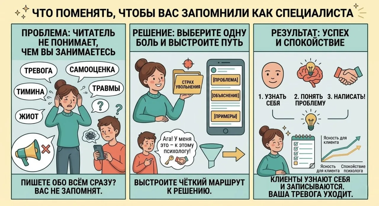 🔥 Что поменять, чтобы вас начали запоминать как специалиста, а не как ещё один блог