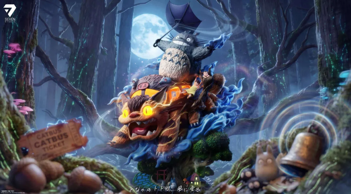 Статуя Totoro, Cat Bus, Mei Kusakabe, Satsuki Kusakabe - My Neighbor Totoro (Ghibli) от Seven Studio