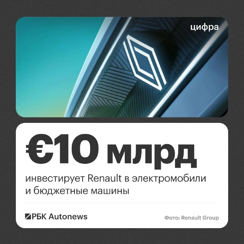 Renault Group намерена инвестировать во Франции более €10 млрд в электромобили и доступ...