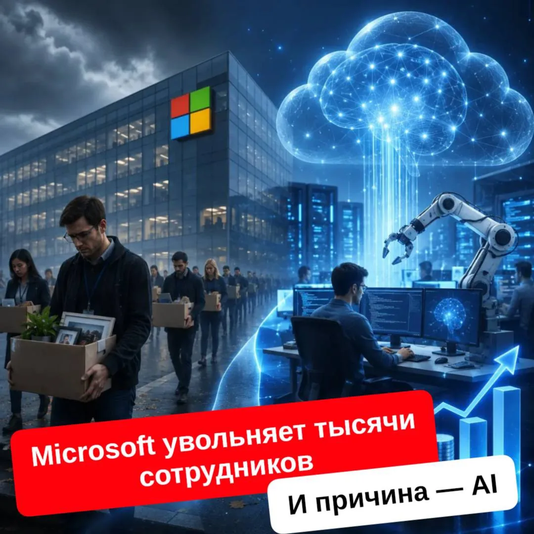 🤖 Microsoft увольняет тысячи людей… чтобы нанять будущее?