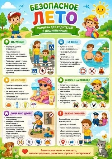 Памятка  для родителей "Безопасное лето" стала эффективным инструментом взаимодействия ...