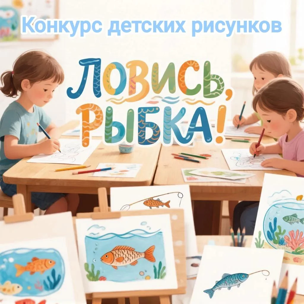 🎨 Объявляем старт районного конкурса детского рисунка «Ловись, рыбка!»