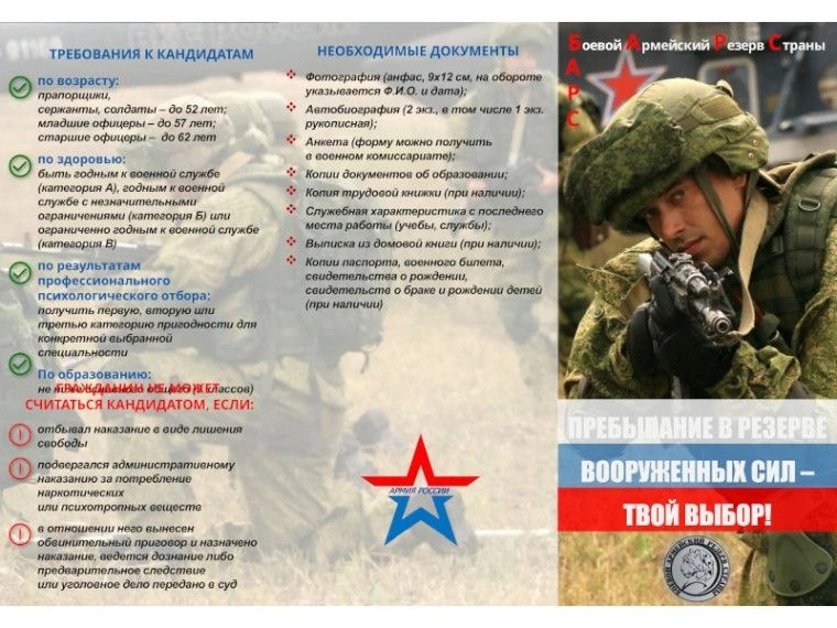 На территории Костромской области идёт набор в резерв вооруженных сил РФ.