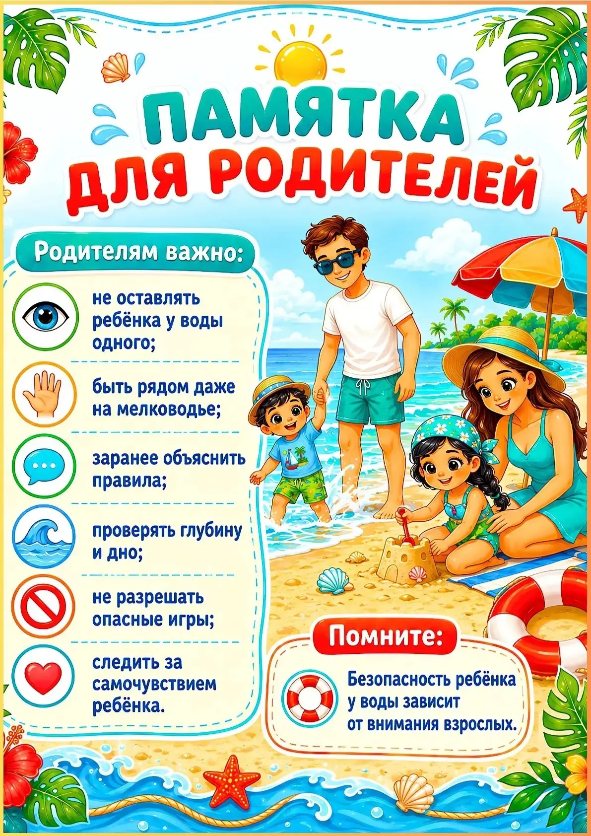 ❗️Безопасность на воде: правила, которые спасают жизнь ❗️

☀️ Лето в разгаре — время прогулок, солнц