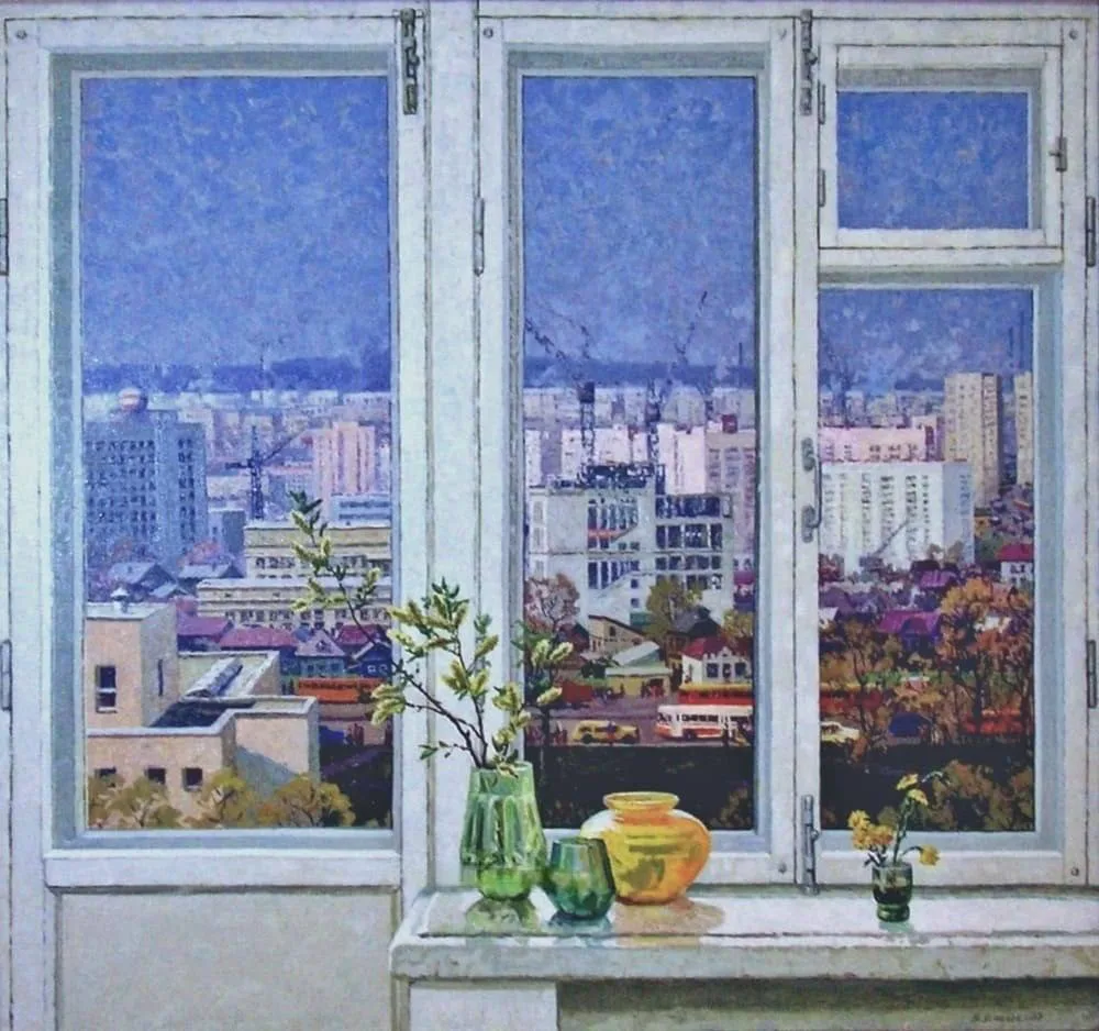 «Новостройки Казани», 1983 год. Художник — Усманов Махмут Усманович.

Прекрасное далёко