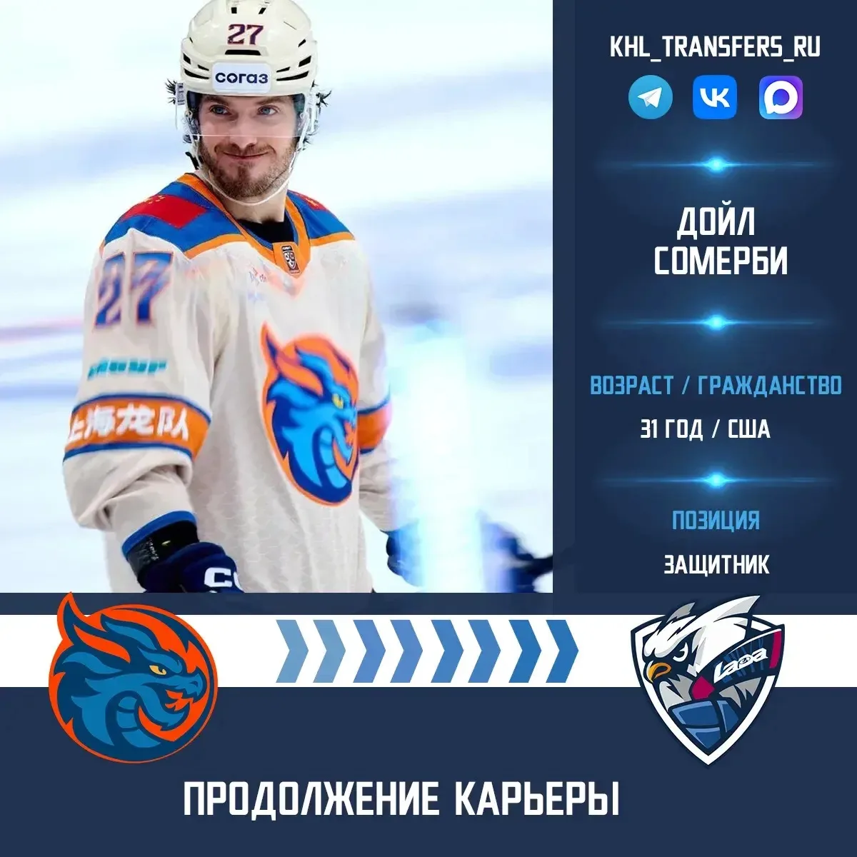 ⚡️Защитник Дойл Сомерби подпишет контракт с «Ладой».