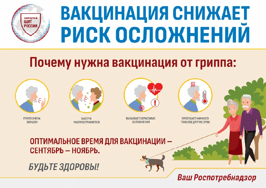 Вакцинация — главная защита от гриппа в сезон простуд! 💉