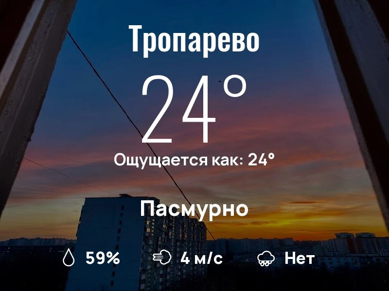 Что с погодой в Тропарево?