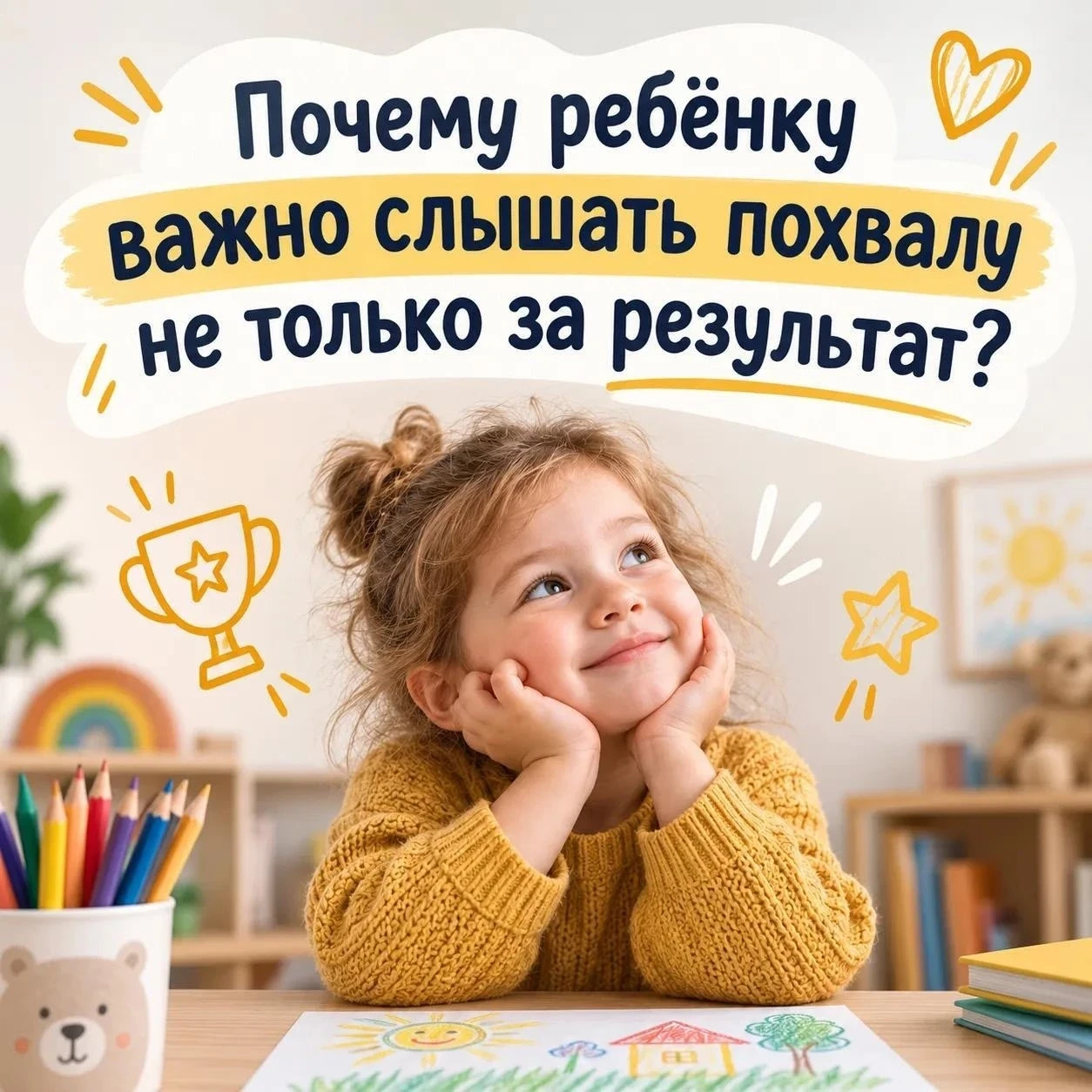 «Какой красивый рисунок!» — приятные слова, но ребёнку важно слышать и другое: «Ты так ...
