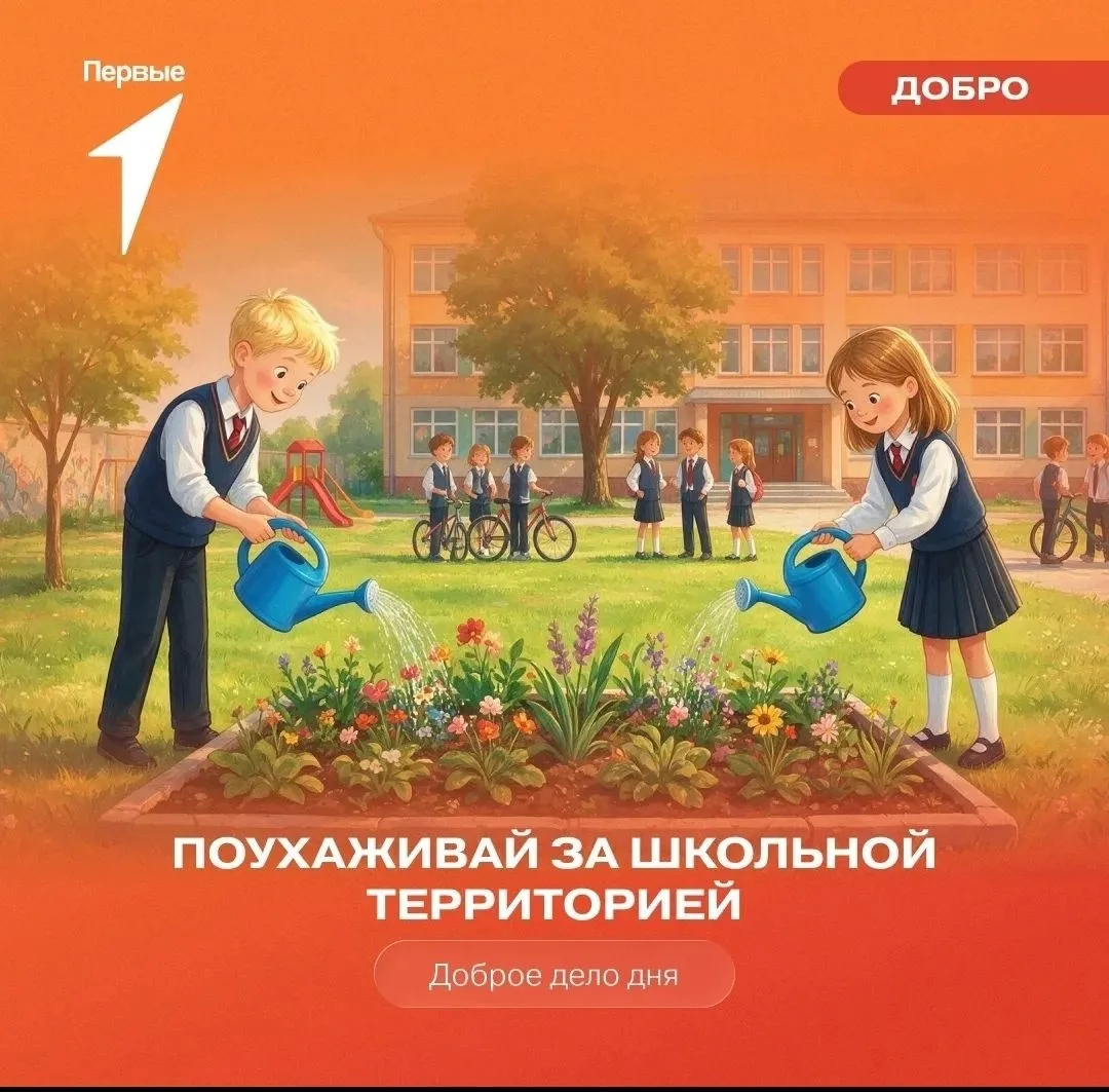 🎓Обучающиеся 3Б класса присоединись к делу волонтёра Движения первых "Поухаживай за шк...