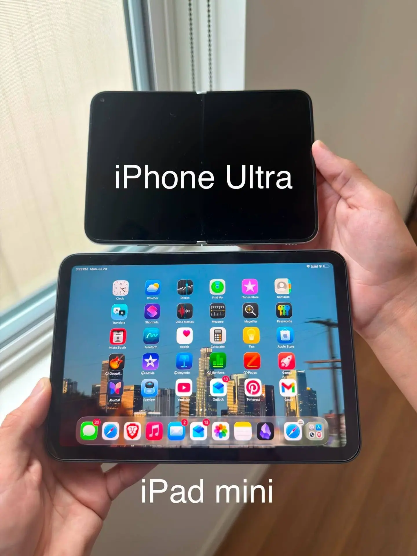 ⚡️ Наглядное сравнение размеров iPhone Ultra и iPad mini.

айстудио.рф