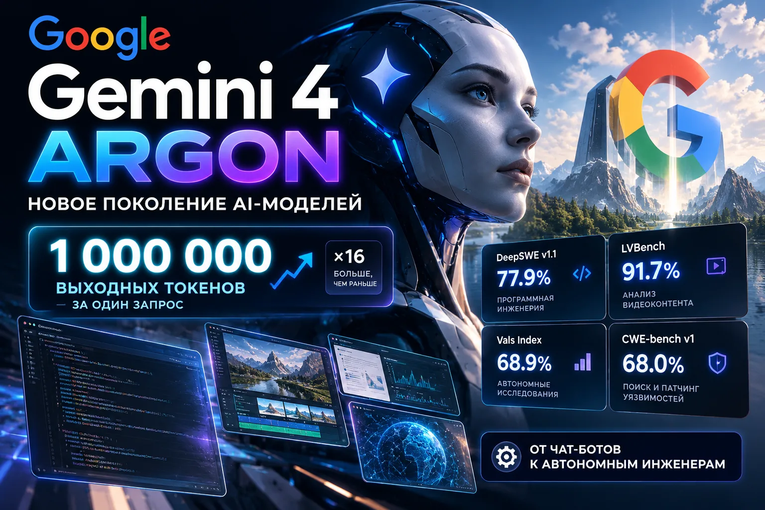 🤯 Google представила Gemini 4 Argon
