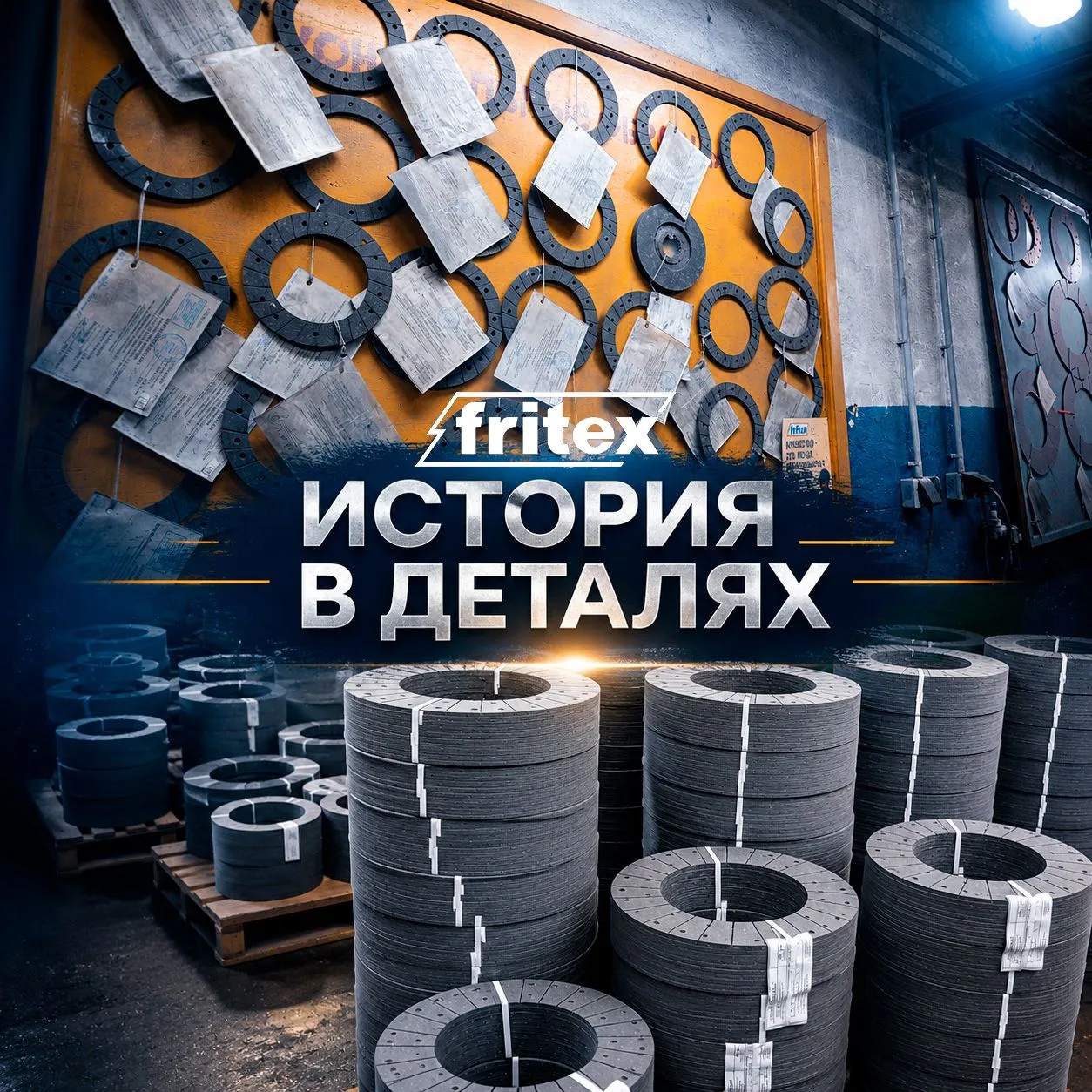 История в деталях📜На одном из стендов в цехе АФД-1 собраны фрикционные кольца разных л...