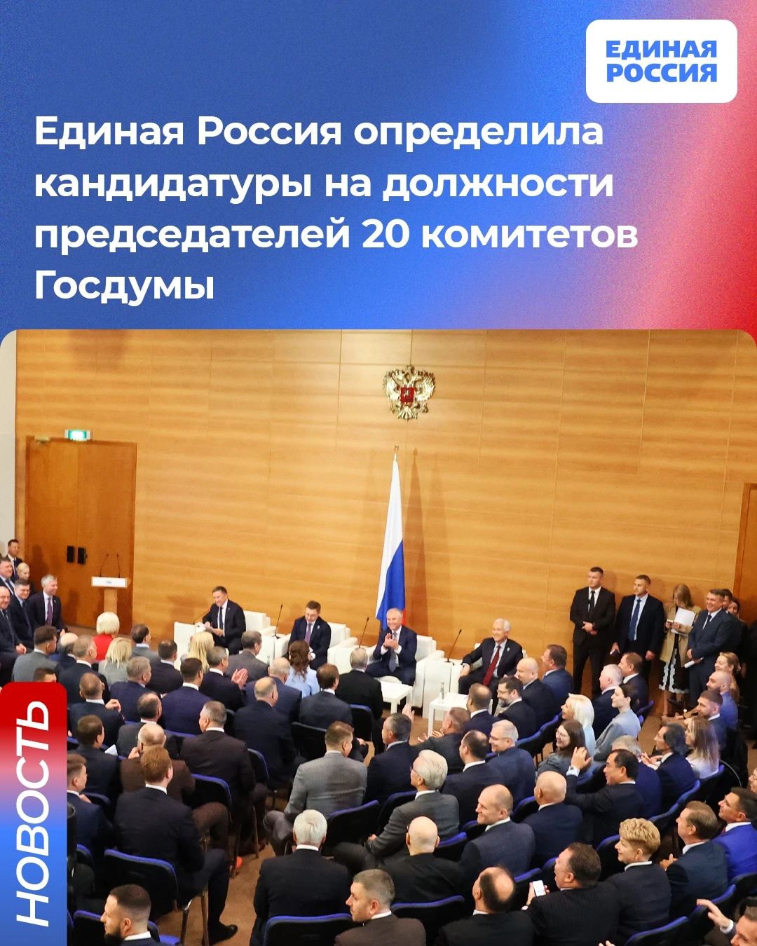 Фракция Единой России выдвинула кандидатуры на должности председателей комитетов Госдум...