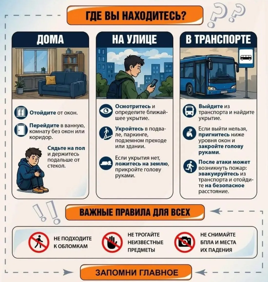 Памятка как действовать в случае атаки беспилотника