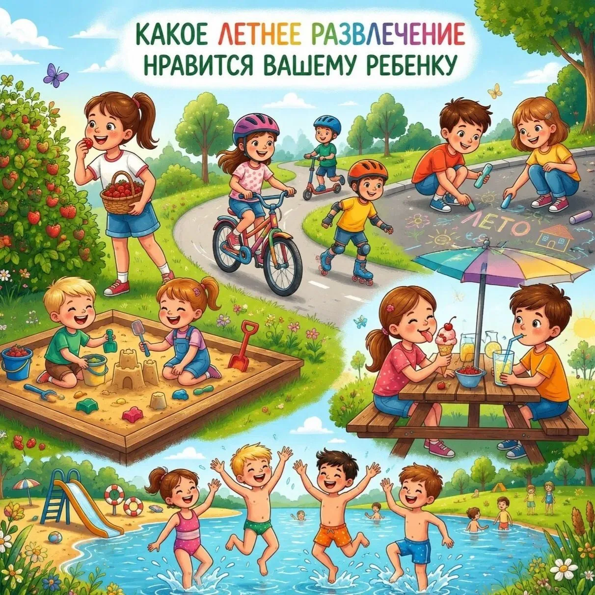 🌞Для детей лето-это целая маленькая жизнь полная приключений,открытий и свободы. 

✅️Очень интересн
