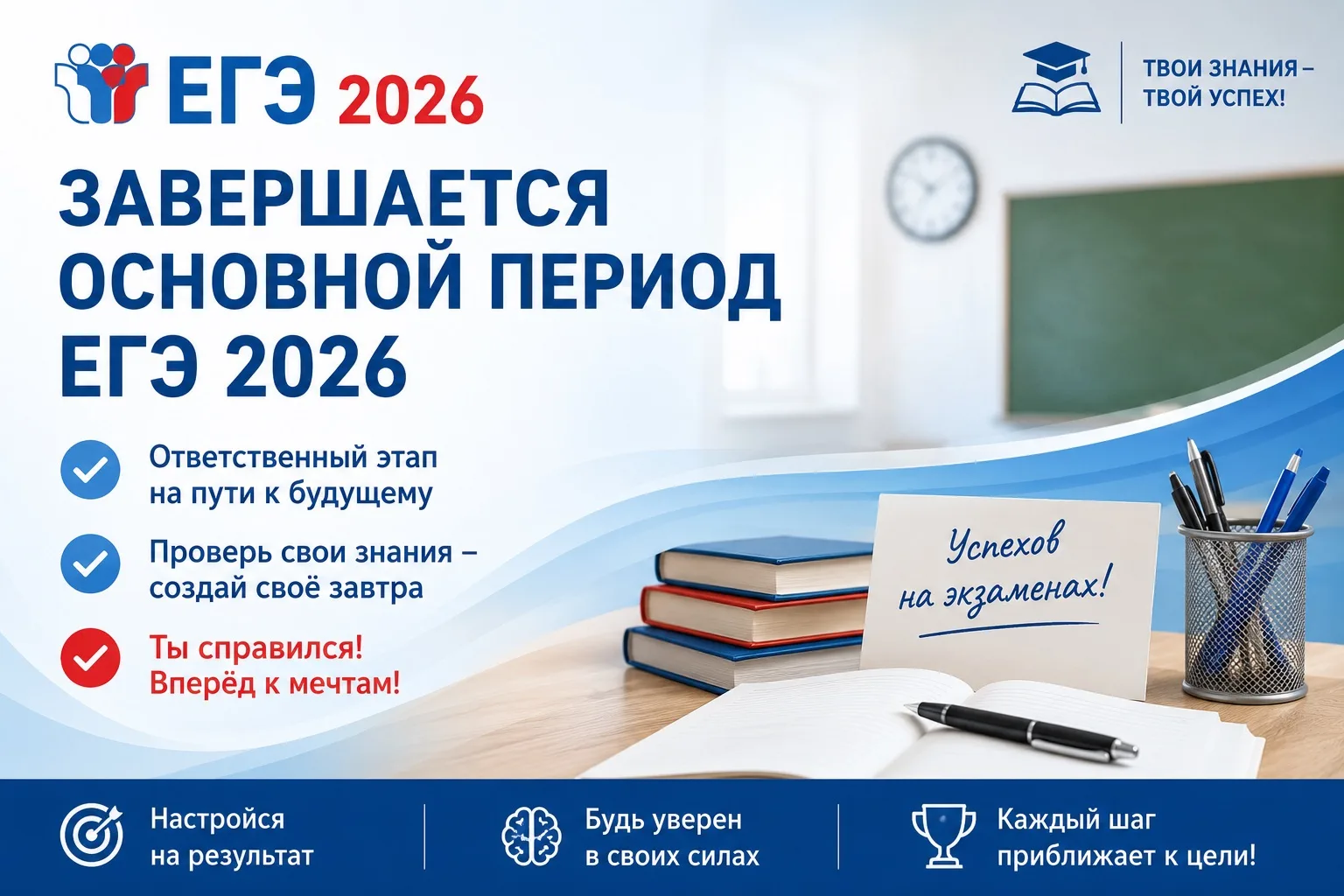 Завершается основной период ЕГЭ 2026