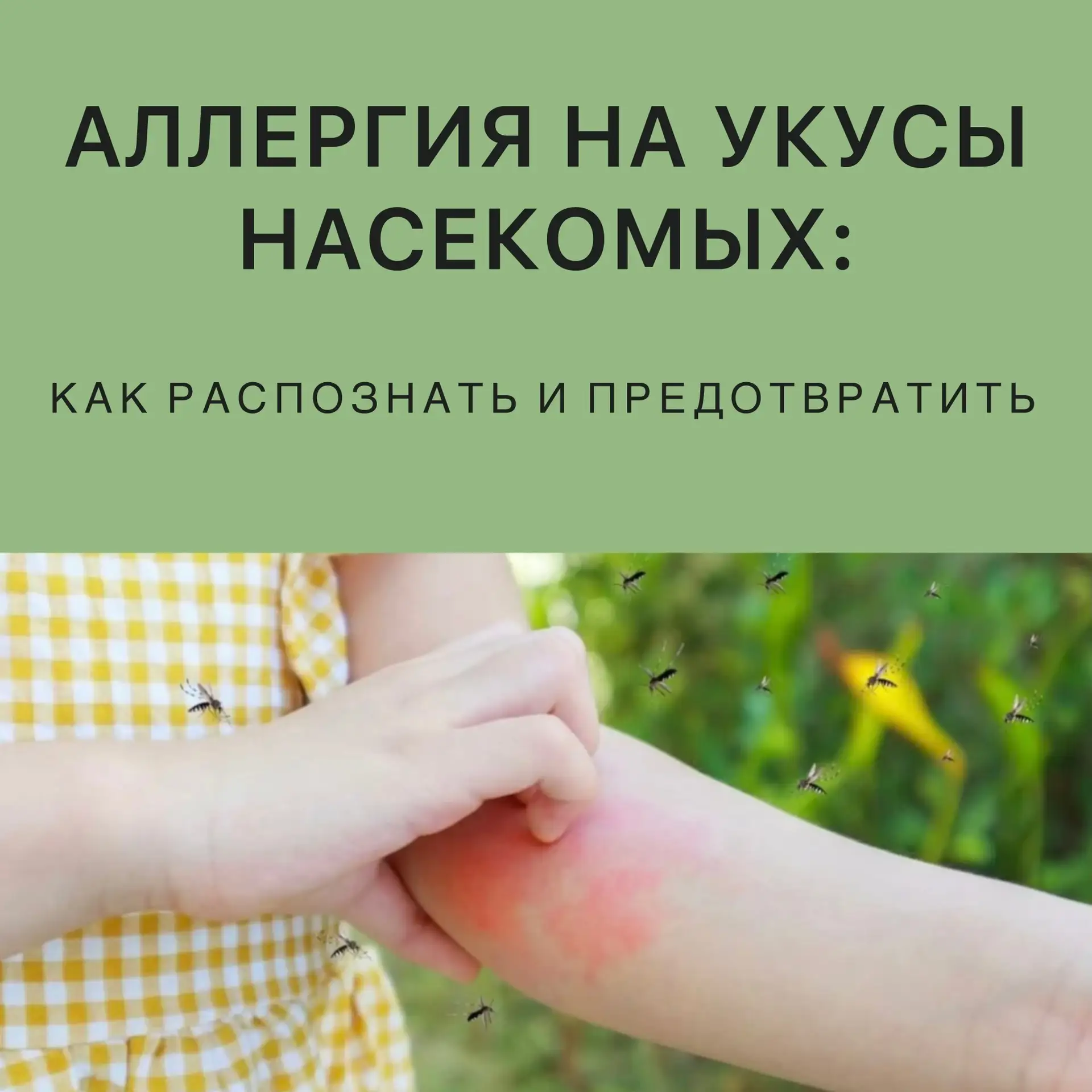 Реакция организма на укус насекомого может проявляться по-разному: