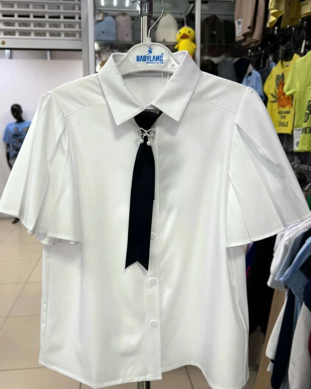 Блузка с 👔 галстук съёмный, застёжка на кнопке