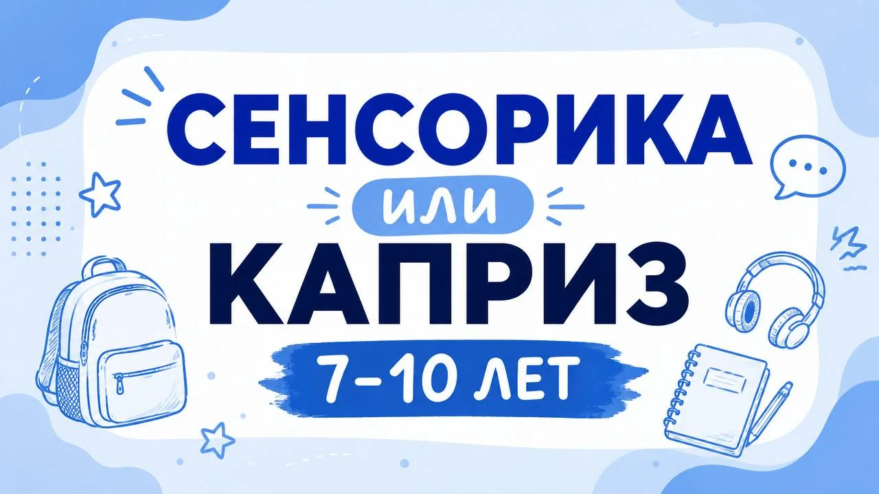 СЕНСОРИКА ИЛИ КАПРИЗ? 7–10 ЛЕТ 🎒