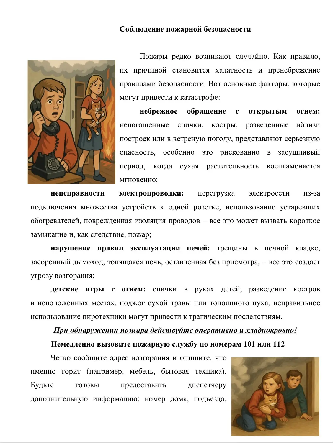🔥 Соблюдение пожарной безопасности