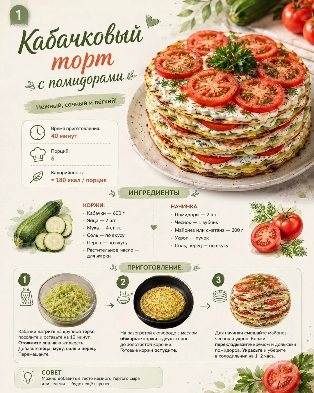 Кабачковый торт