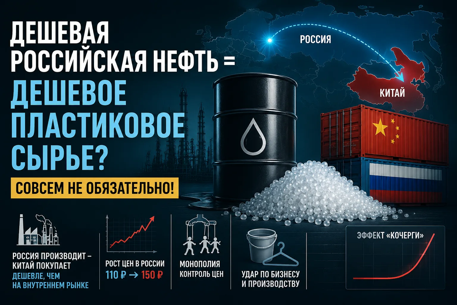 🪣📈🇨🇳Дешевая российская нефть = дешевое пластиковое сырье? Совсем не обязательно!

Конкурентное п