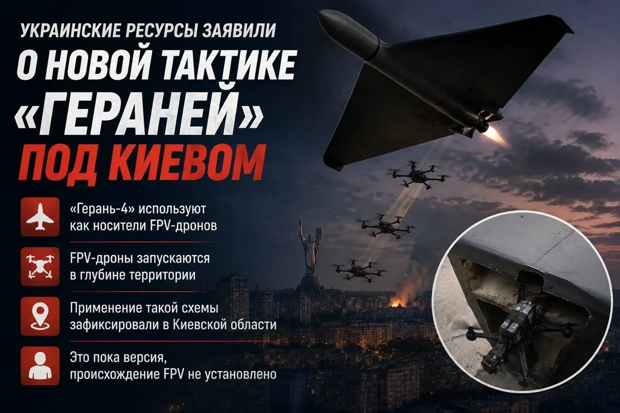 🚀 Украинские ресурсы сообщили о новой тактике «Гераней» под Киевом