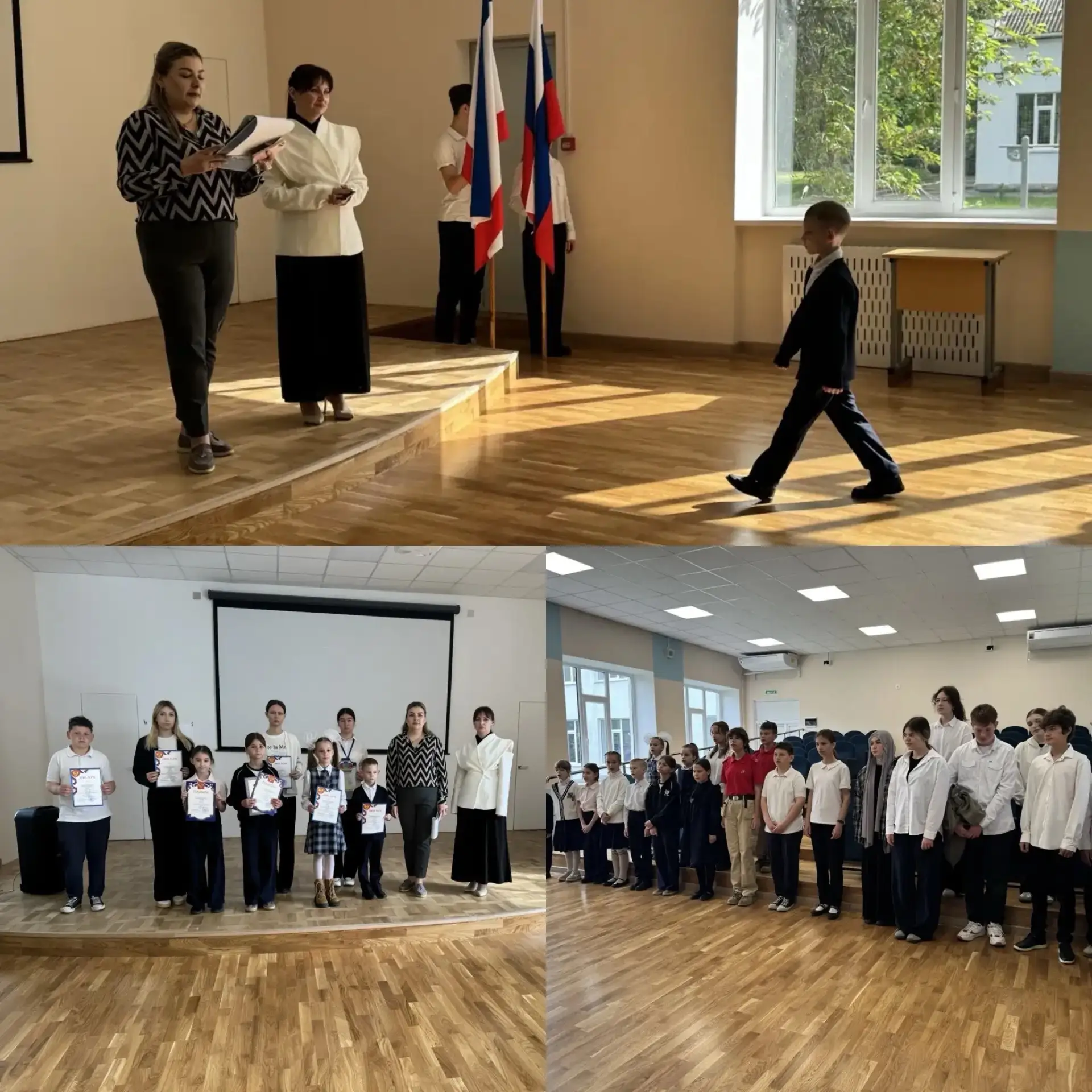 Утро традиционно началось с торжественной линейки🇷🇺