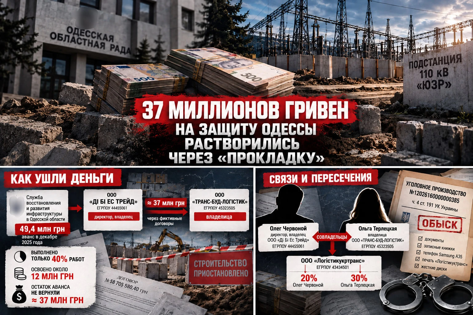 🤯 37 миллионов на защиту энергосистемы Одессы «испарились» после аванса подрядчику