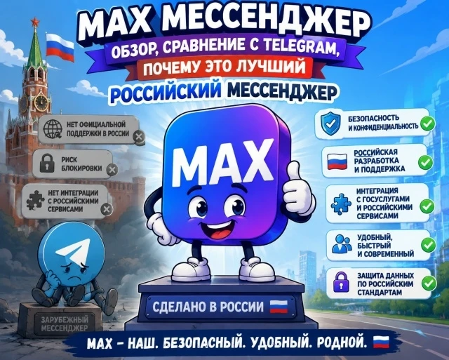 MAX Мессенджер: Обзор, сравнение с Telegram, почему это лучший Российский мессенджер?
Читать: maxoff