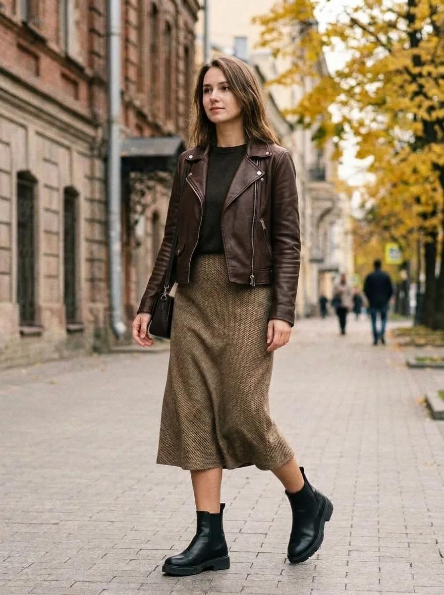 Твид в рубчик.