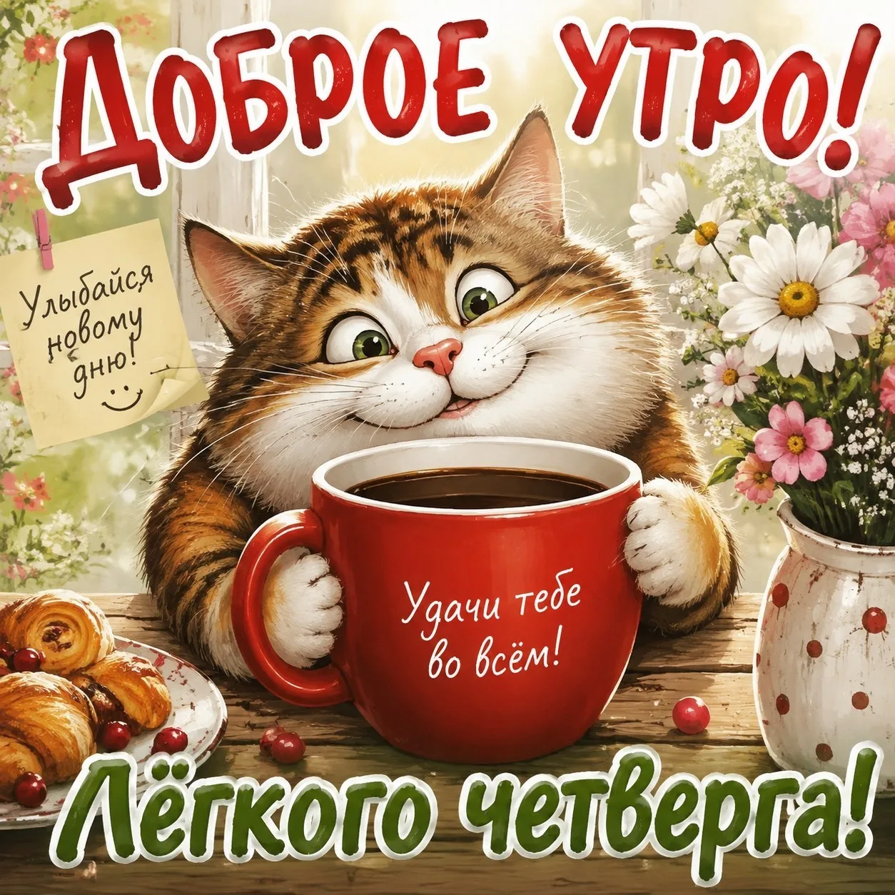 Доброе утро! Лёгкого четверга!

Красивые открытки ❤️