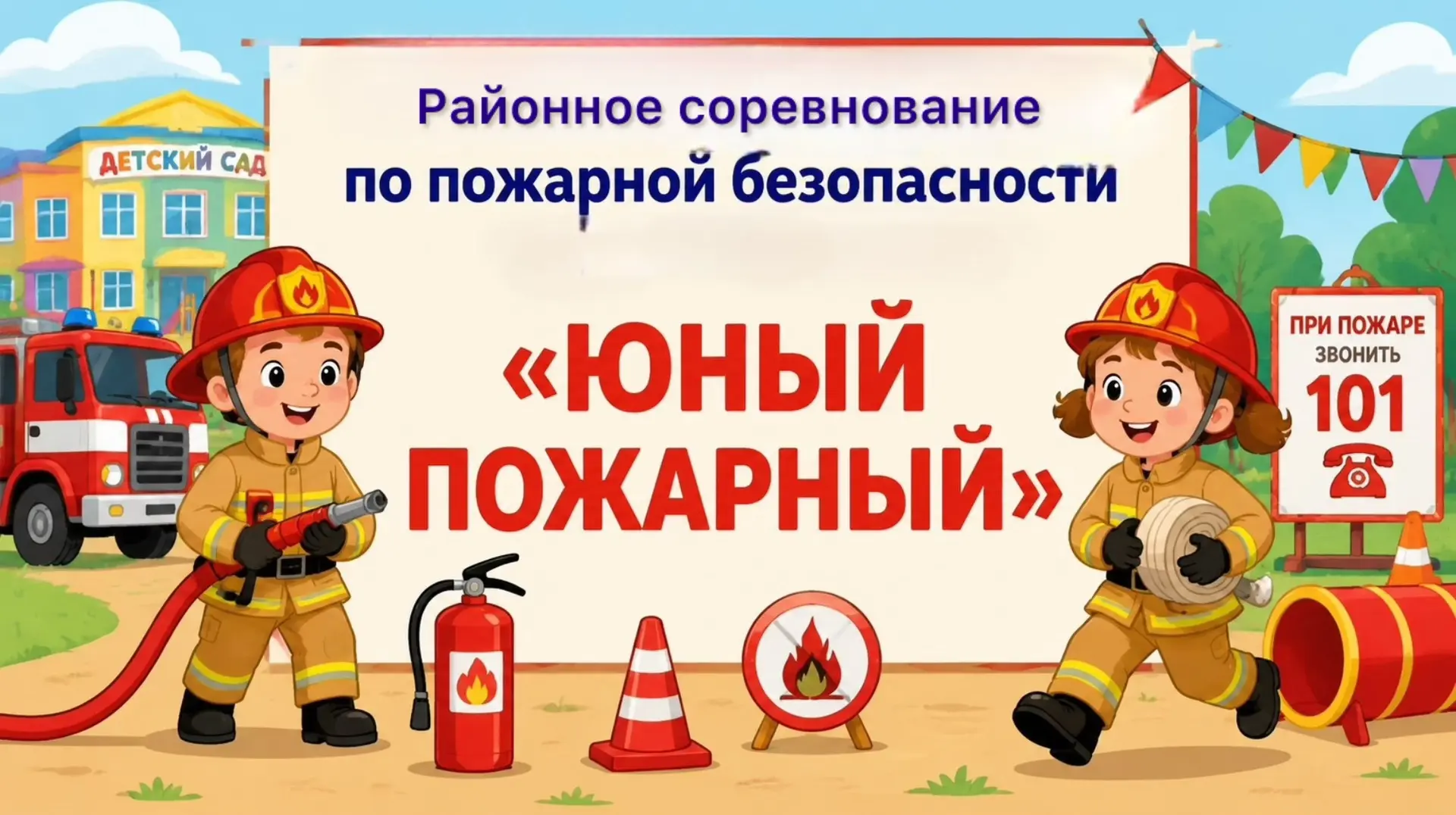 🔥 На базе ГБДОУ детского сада  №28 Кировского района прошло районное соревнование «Юный пожарный»! 
