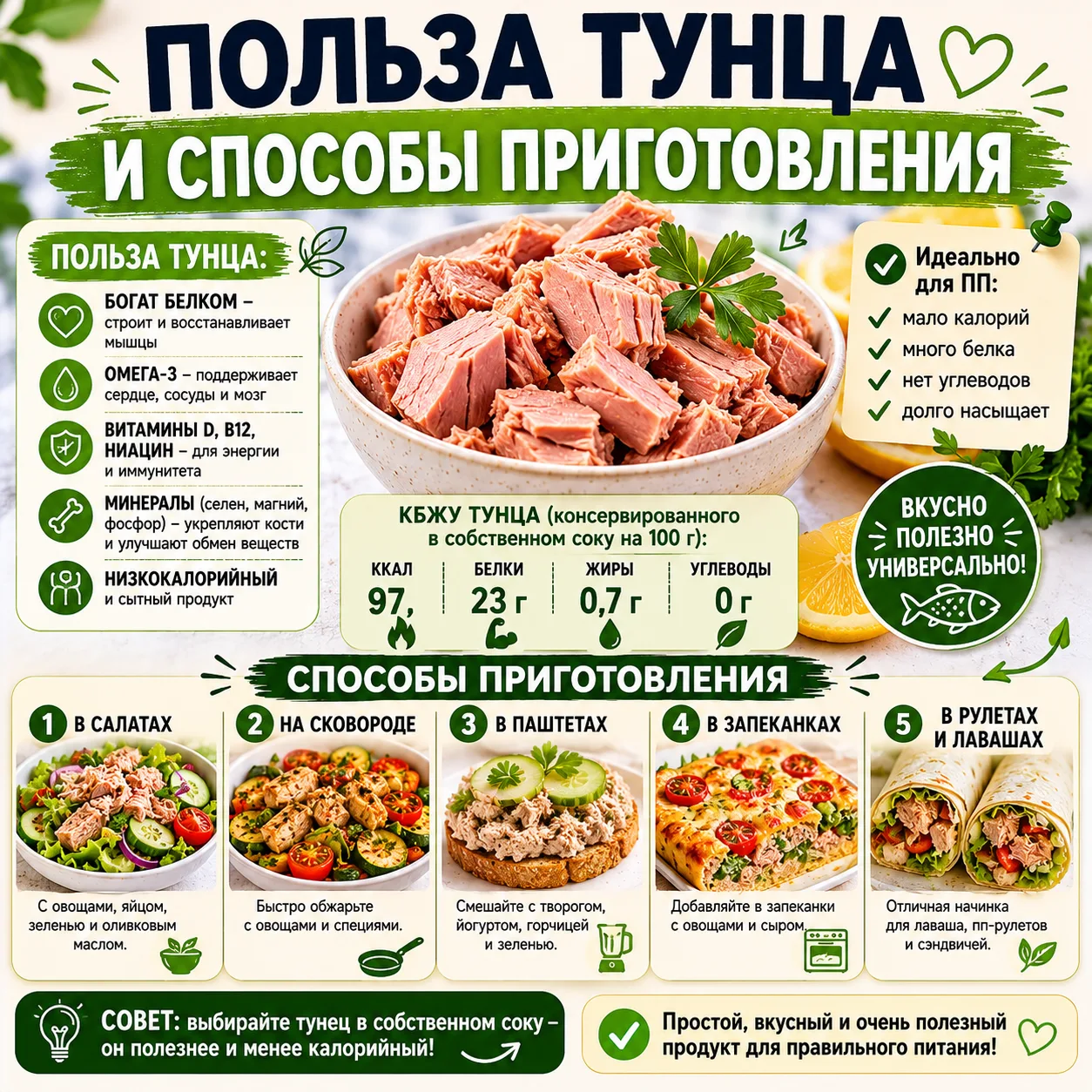 Польза тунца на пп и способы приготовления!
