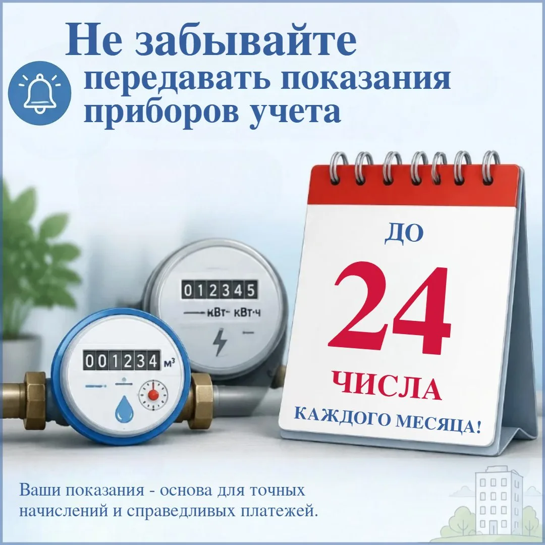 Передать показания можно: