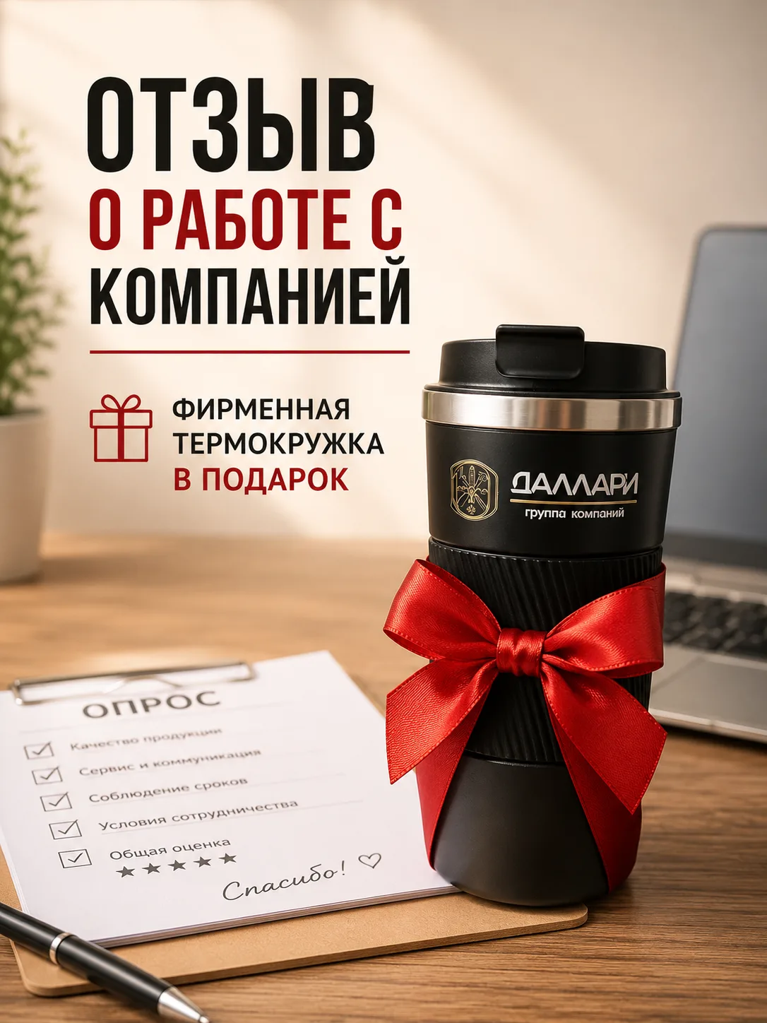 Уважаемые партнёры! 🙌

Нам важно ваше мнение о работе с ТК «Даллари» — это займёт всего 1 минуту, н