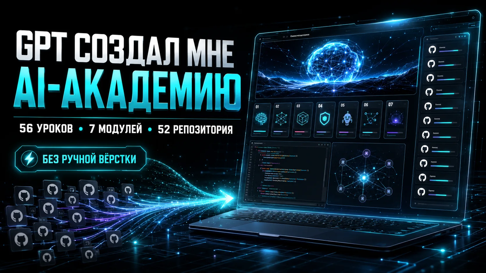 🚀 GPT сделал мне полноценный сайт-академию из репозиториев по AI-агентам, которые я со...