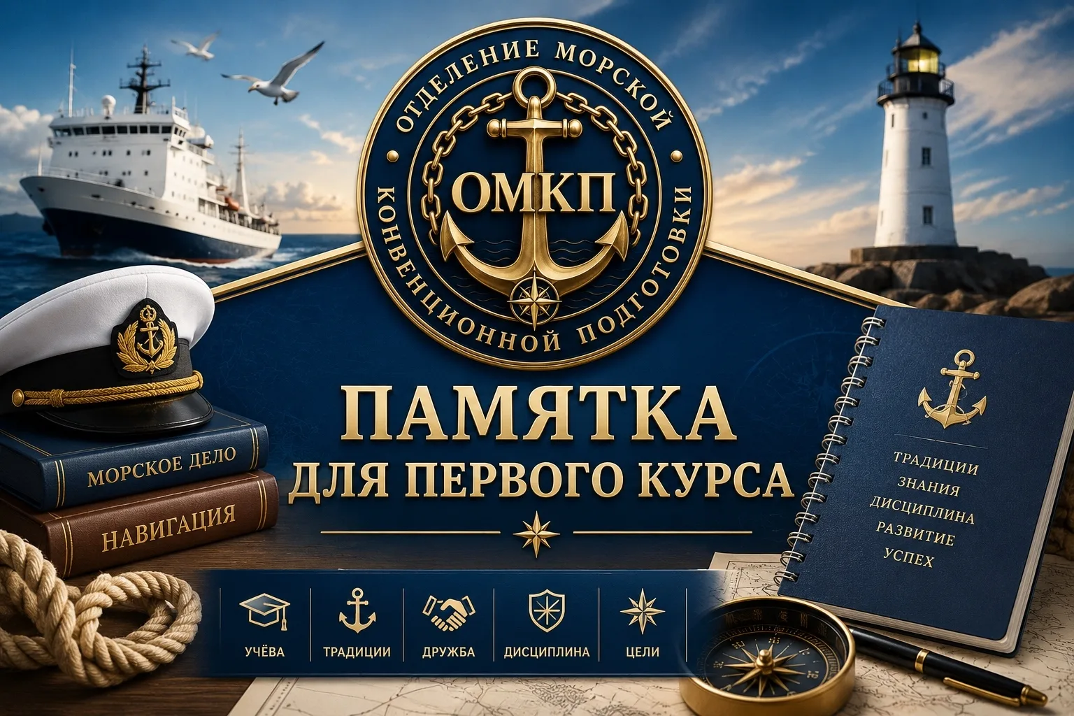 Первокурсники ОМКП, внимание! Ваша памятка уже готова! ⚓